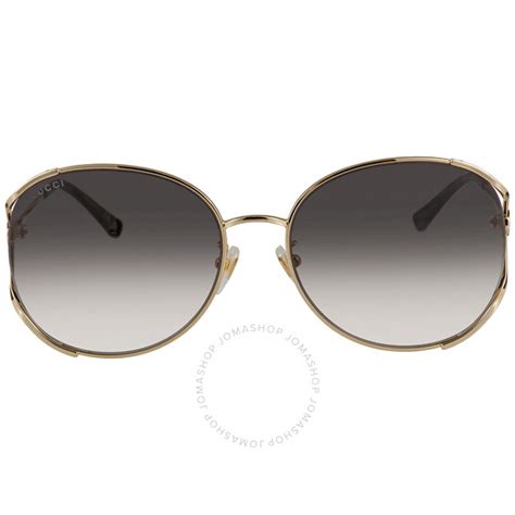 Gucci Grey Gradient Round Ladies Sunglasses GG0650SK 001 